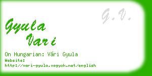 gyula vari business card