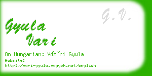 gyula vari business card